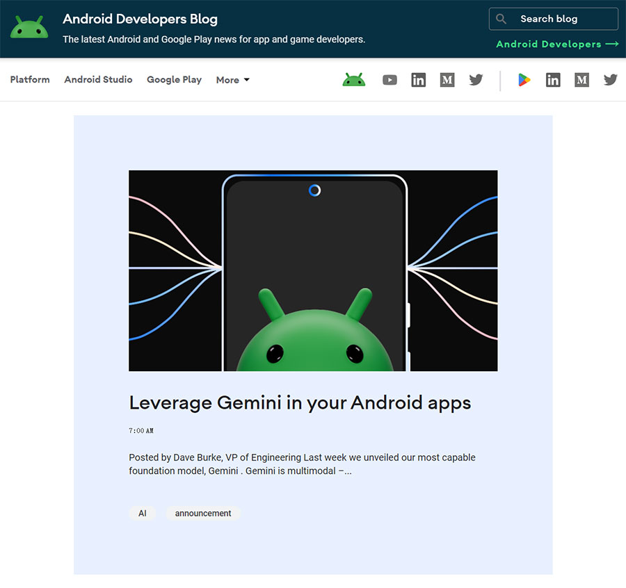 android developers blog screenshot